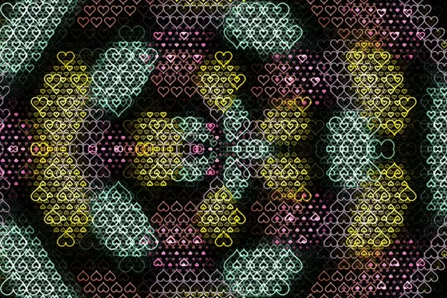 3:2 Surface Neon Hearts 60fps Motion Background Live Wallpaper