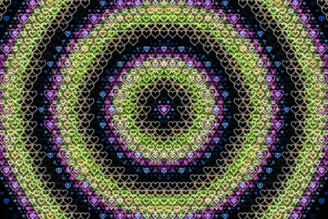 3:2 Surface | Neon Hearts 60fps Screensaver Live Motion