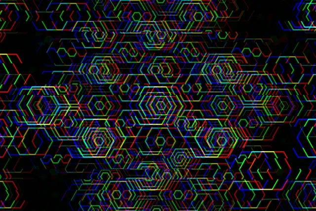 3:2 Surface | Neon Hexagon 60fps Motion Screensaver VJ Background
