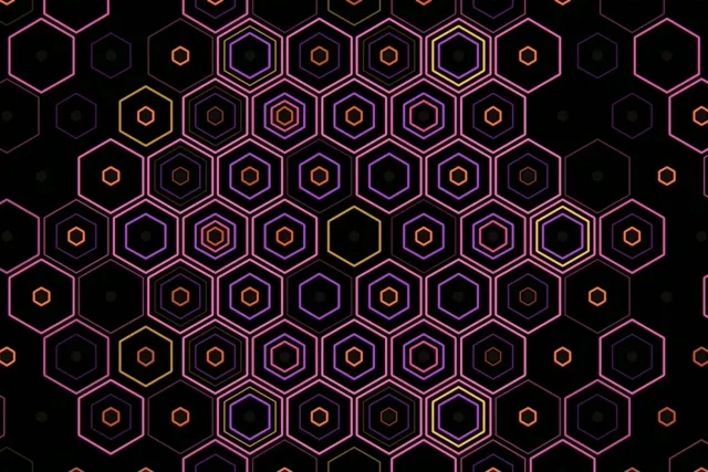 3:2 Surface | Neon Hexagon 60fps Screensaver Live Wallpaper Motion