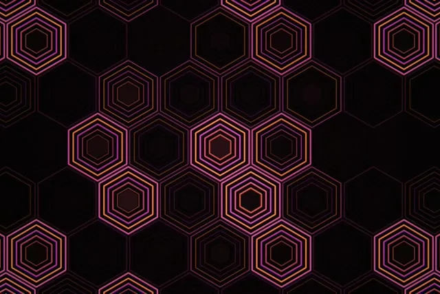 3:2 Surface Neon Hexagon Grid 60fps VJ Motion Screensaver Loop