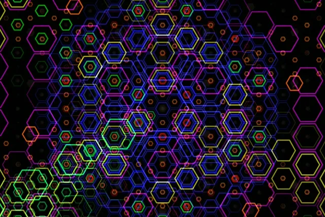 3:2 Surface | Neon hexagon network 60fps screensaver motion wallpaper