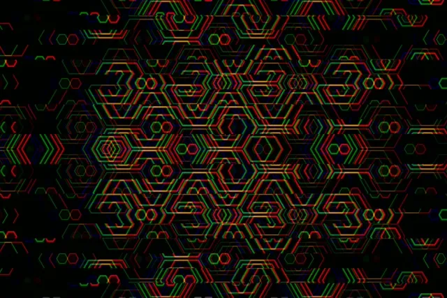 3:2 Surface | Neon Hexagon Pattern 60fps Screensaver Background Loop