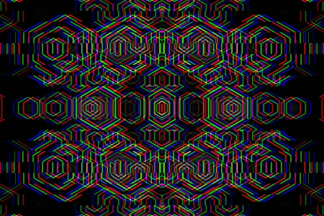 3:2 Surface | Neon Hexagon Pattern 60fps Screensaver Motion Background