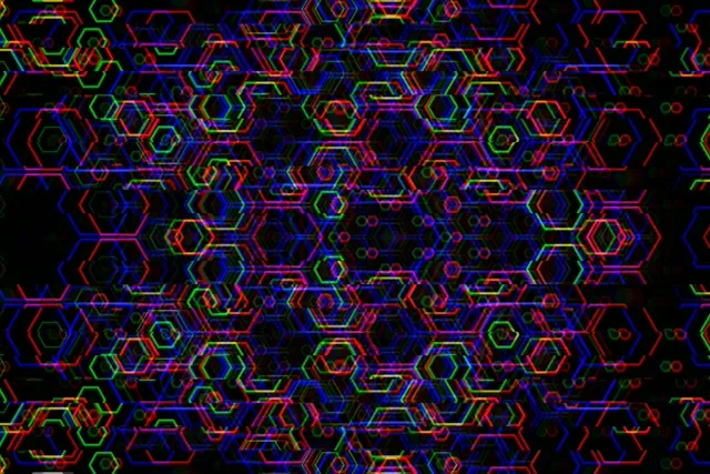 3:2 Surface | Neon hexagon pattern 60fps screensaver VJ motion loop