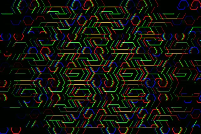 3:2 Surface | Neon hexagon tech pattern 60fps screensaver live wallpaper