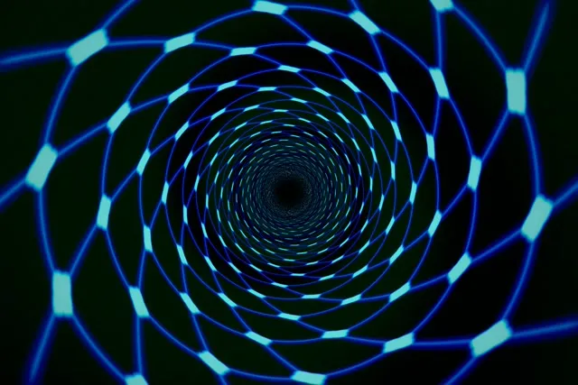 3:2 Surface | Neon Spiral Tunnel 60fps Screensaver Motion Background Glowing Geometry