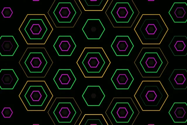 3:2 Surface | Vibrant geometric hexagon 60fps screensaver motion wallpaper