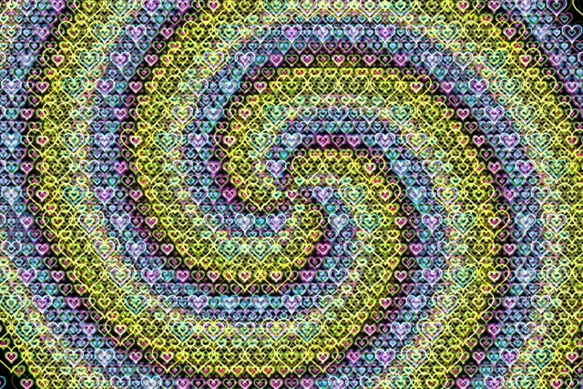 3:2 Surface | Vibrant Neon Hearts 60fps VJ Loop Screensaver Motion