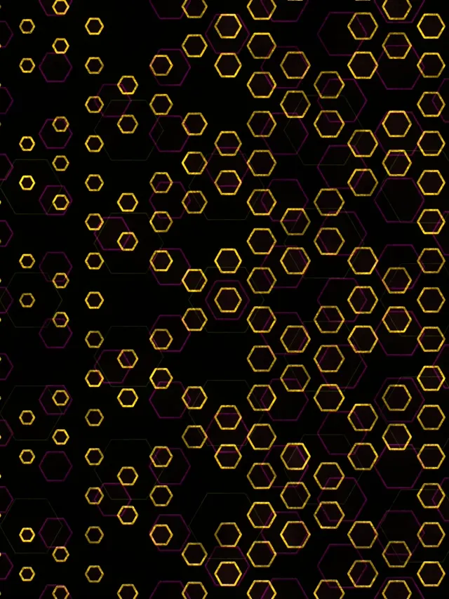 3:4 iPad Portrait 60FPS Golden Hexagon Kaleidoscope Screensaver VJ Animation