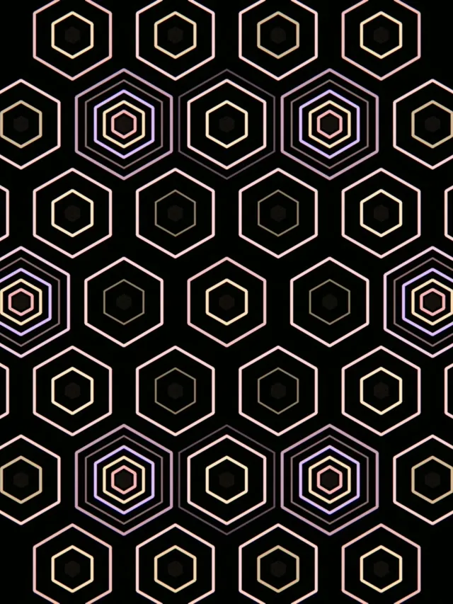 3:4 iPad Portrait | 60fps Hexagon Geometric Live Wallpaper Screensaver VJ