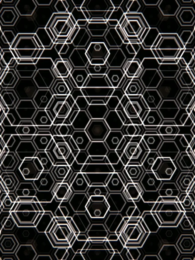 3:4 iPad Portrait 60fps Hexagon Geometric Motion Screensaver Background