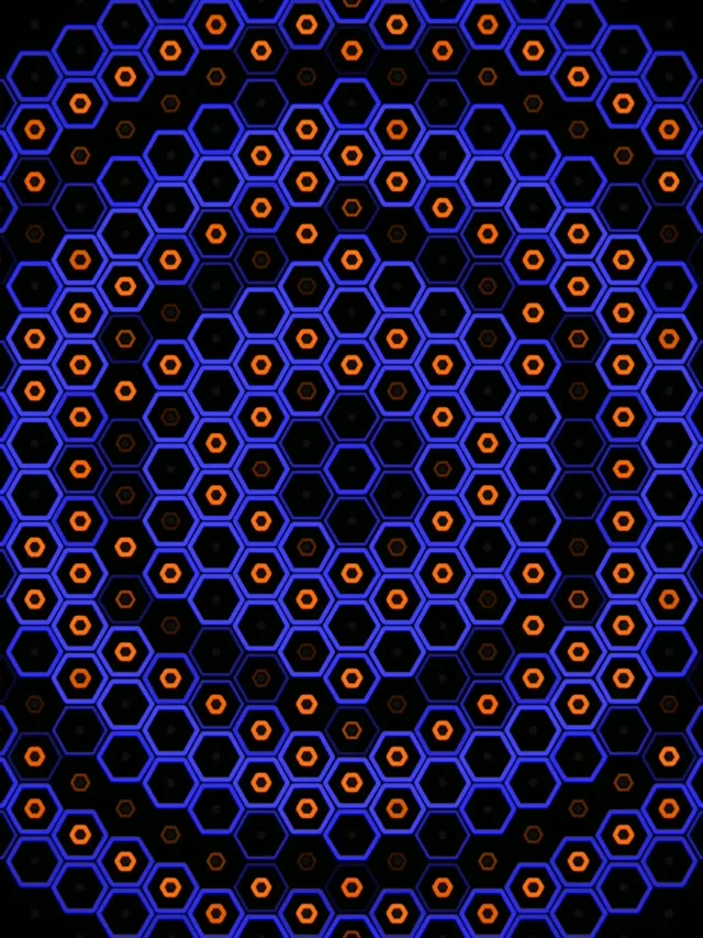 3:4 iPad Portrait | 60fps Neon Hex Motion Screensaver Live Wallpaper