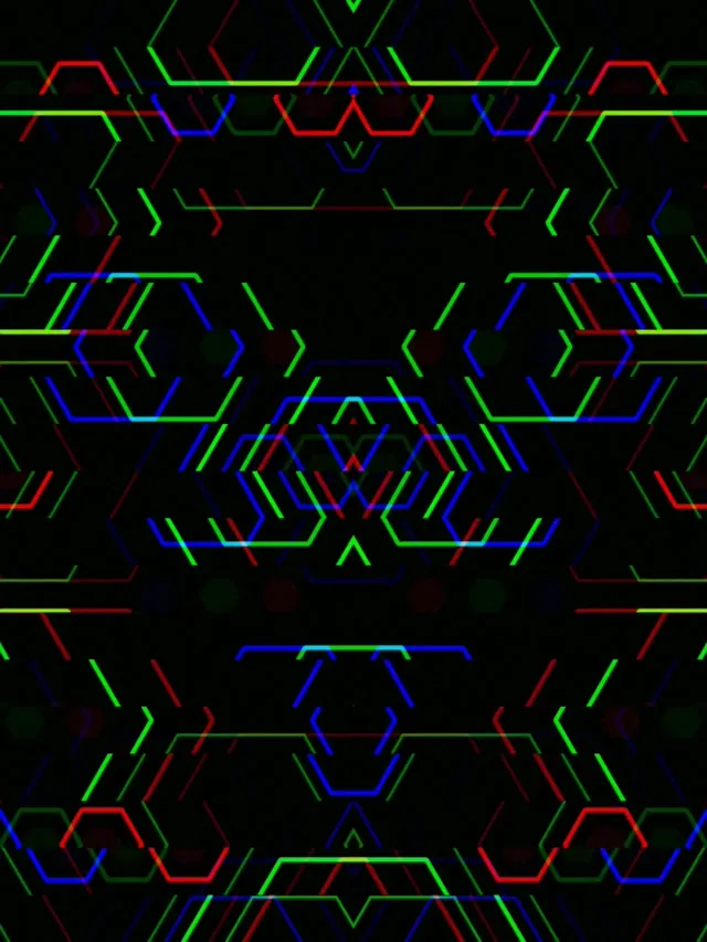 3:4 iPad Portrait 60fps Neon Hexagon Geometric Screensaver VJ Loop