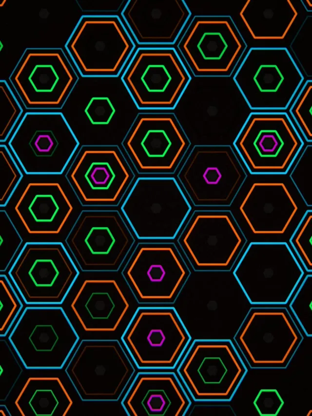 3:4 iPad Portrait | 60fps Neon Hexagon Live Wallpaper Screensaver VJ Loop