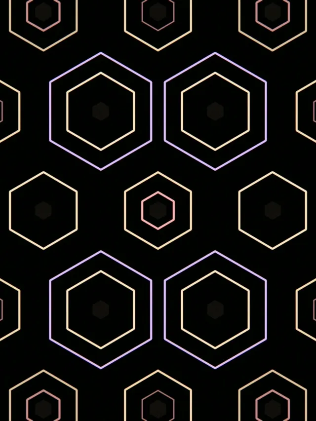 3:4 iPad Portrait | 60fps Neon Hexagon Live Wallpaper Screensaver