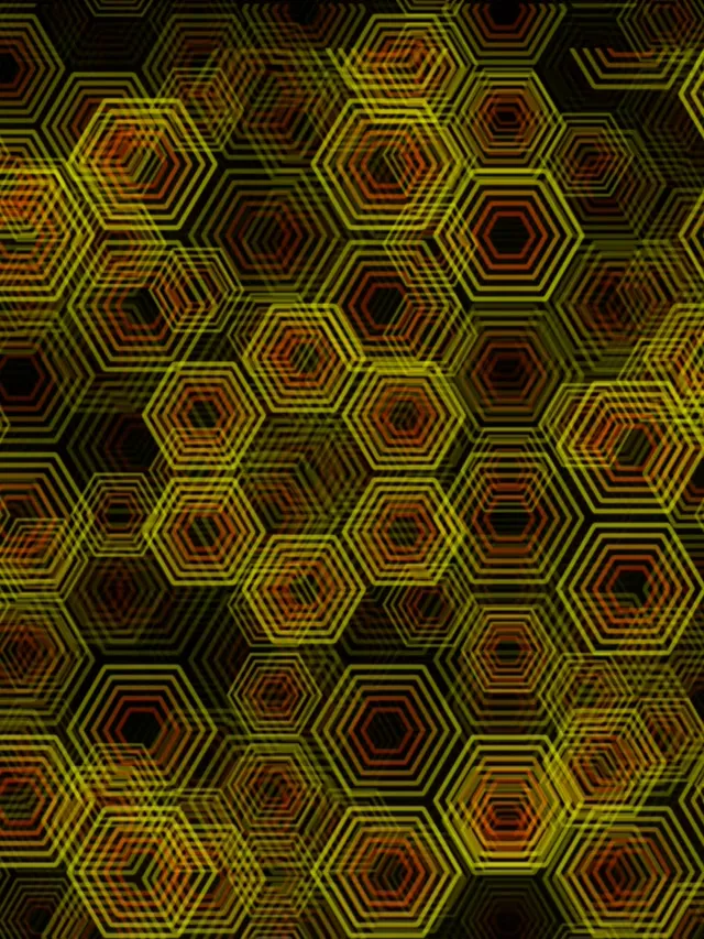 3:4 iPad Portrait | 60fps Neon Hexagon Motion Background Loop