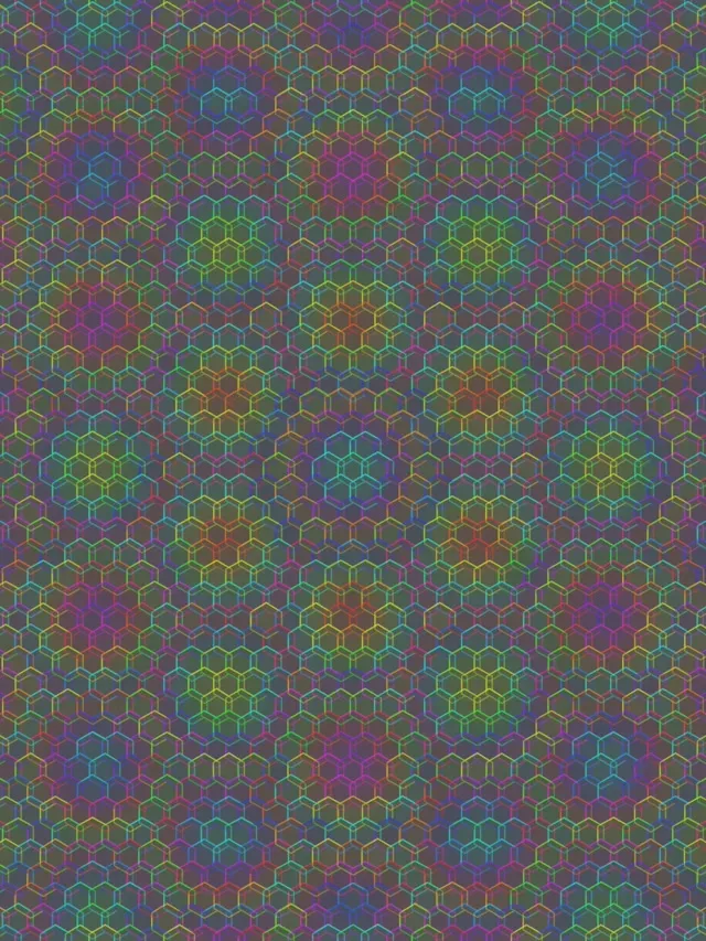 3:4 iPad Portrait 60fps Screensaver - Flowing Cyan Gold Emerald Kaleidoscope VJ Loop