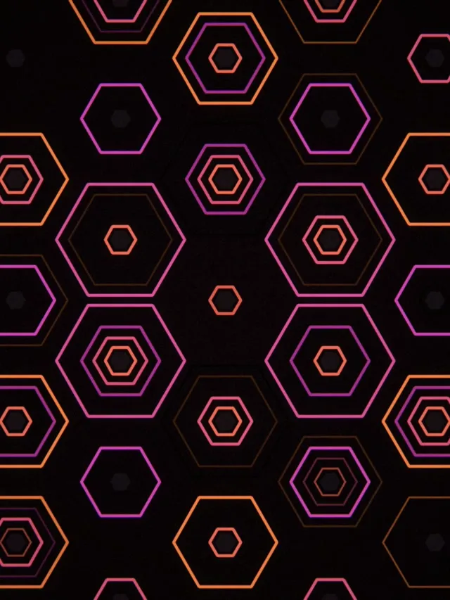 3:4 iPad Portrait | Bright hexagon pattern 60fps screensaver motion bg