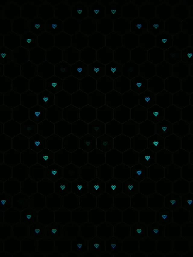 3:4 iPad Portrait | Cyan Falling Hearts 60fps Screensaver Live Loop