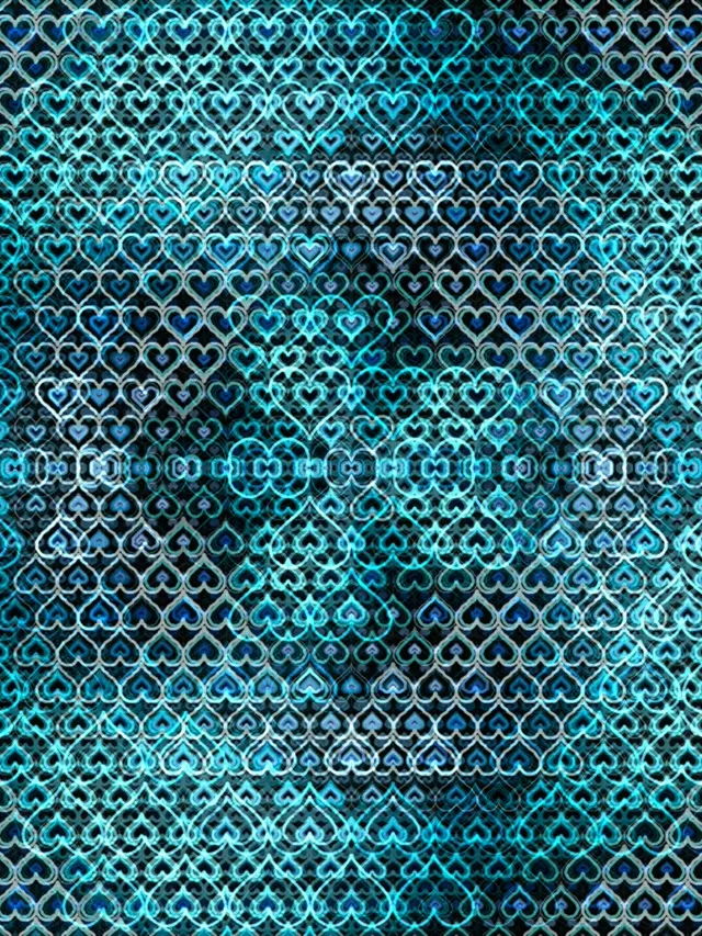 3:4 iPad Portrait | Cyan Heart Glow 60fps Screensaver Live
