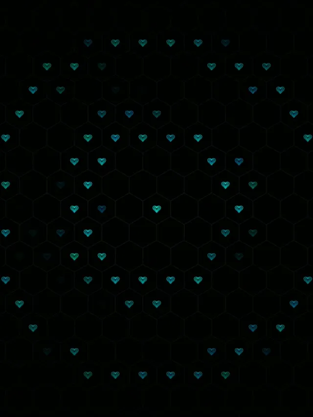3:4 iPad Portrait | Cyan Hearts Floating 60fps Screensaver VJ