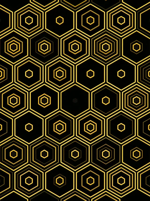 3:4 iPad Portrait Gold Hexagon 60fps Live Wallpaper VJ Screensaver