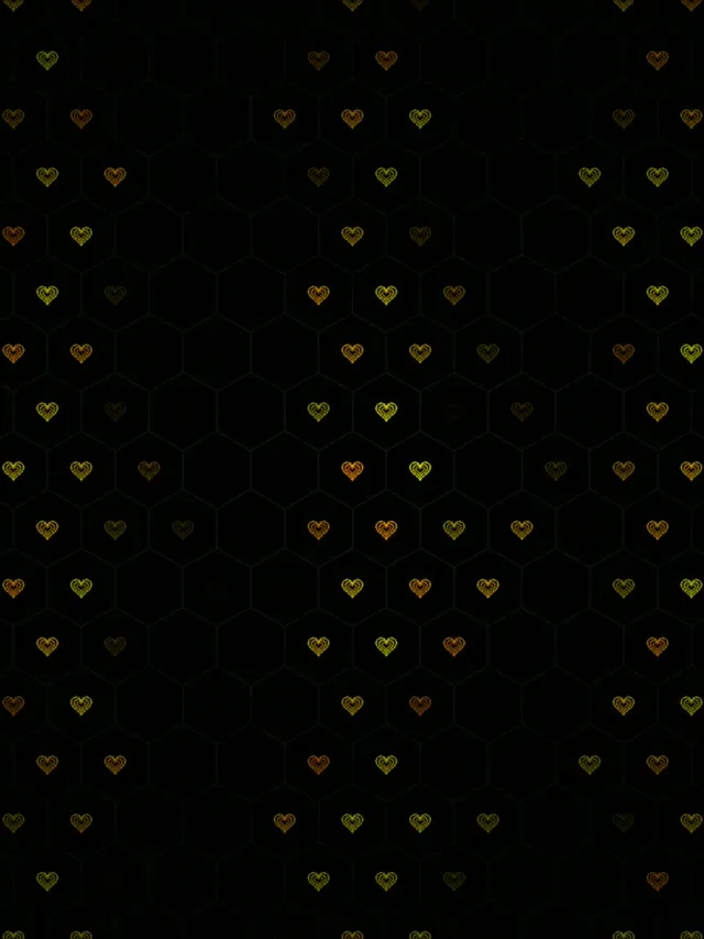 3:4 iPad Portrait | Golden Hearts Falling 60fps Screensaver VJ Live Loop