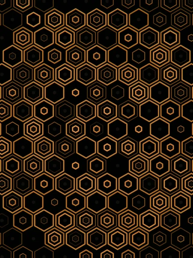 3:4 iPad Portrait Golden Hexagon 60fps Screensaver Live Wallpaper