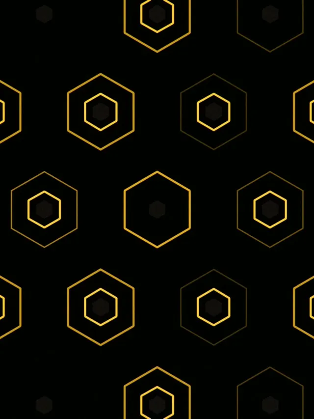 3:4 iPad Portrait Golden Hexagon 60fps Screensaver Live Wallpaper