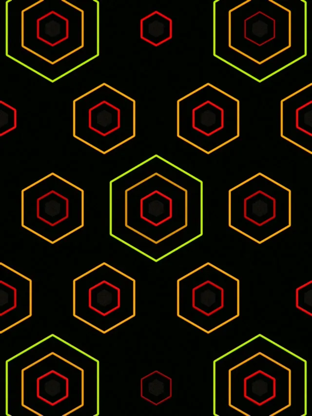3:4 iPad Portrait | Hexagon Design 60fps Screensaver Motion Background