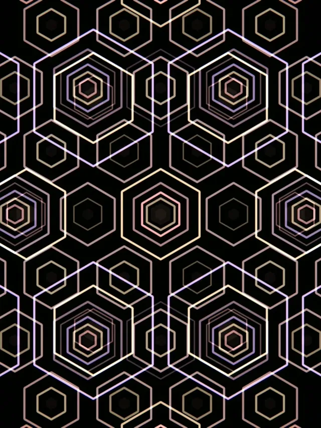 3:4 iPad Portrait | Hexagon Neon 60fps Live Wallpaper Loop