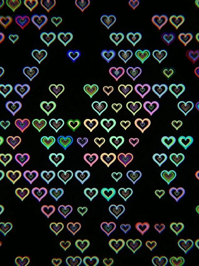 3:4 iPad Portrait Neon Hearts 60fps Live Wallpaper Screensaver