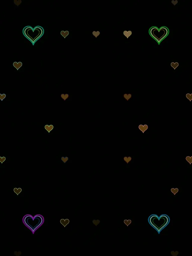 3:4 iPad Portrait | Neon Hearts 60fps Live Wallpaper VJ Loop