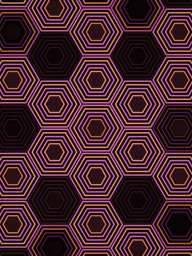 3:4 iPad Portrait | Neon hexagon 60fps live wallpaper VJ