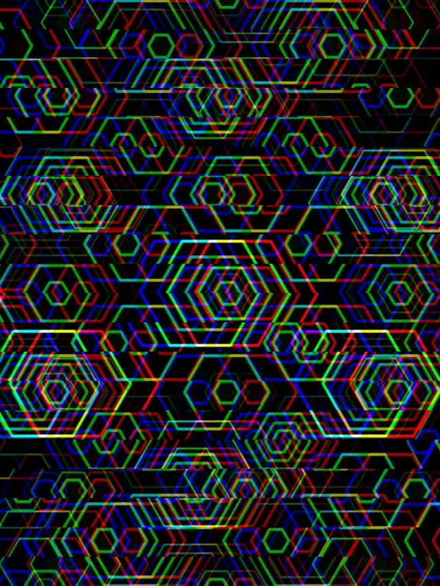 3:4 iPad Portrait | Neon Hexagon 60fps Motion VJ Screensaver Loop