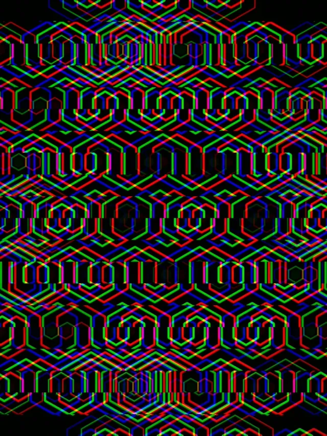 3:4 iPad Portrait | Neon Hexagon 60fps Screensaver Live Wallpaper Loop