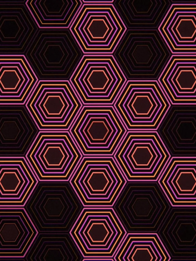 3:4 iPad Portrait | Neon Hexagon 60fps Screensaver Live Wallpaper