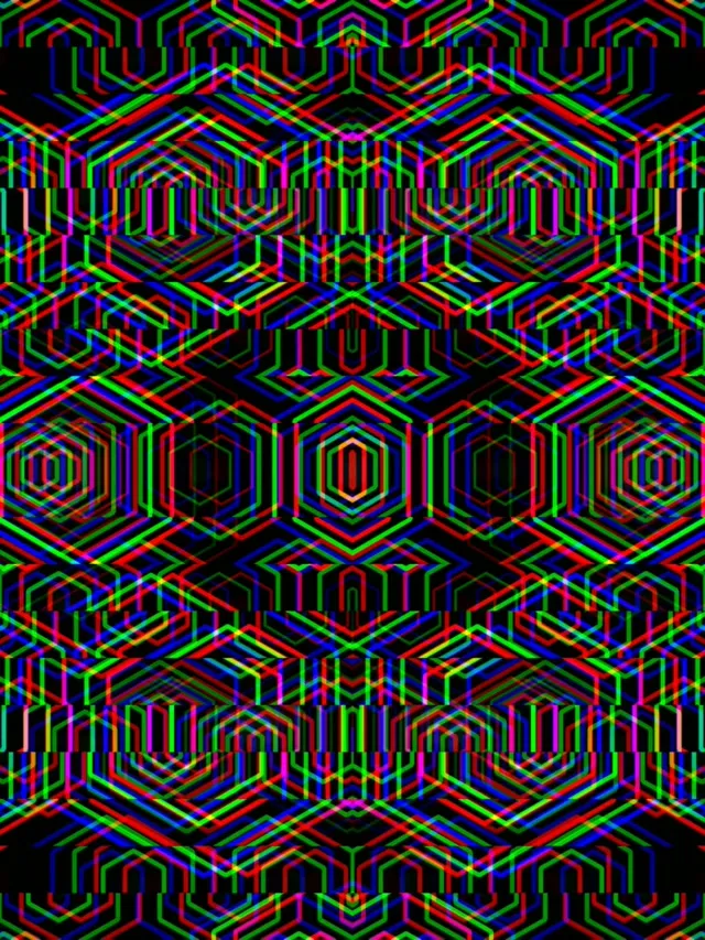 3:4 iPad Portrait | Neon Hexagon Geometric 60fps Screensaver Live Wallpaper