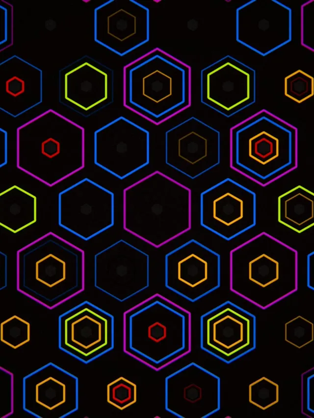 3:4 iPad Portrait | Neon Hexagon Grid 60fps Screensaver Live Wallpaper