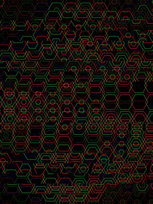 3:4 iPad Portrait | Neon Hexagon Grid 60fps Screensaver Motion Loop
