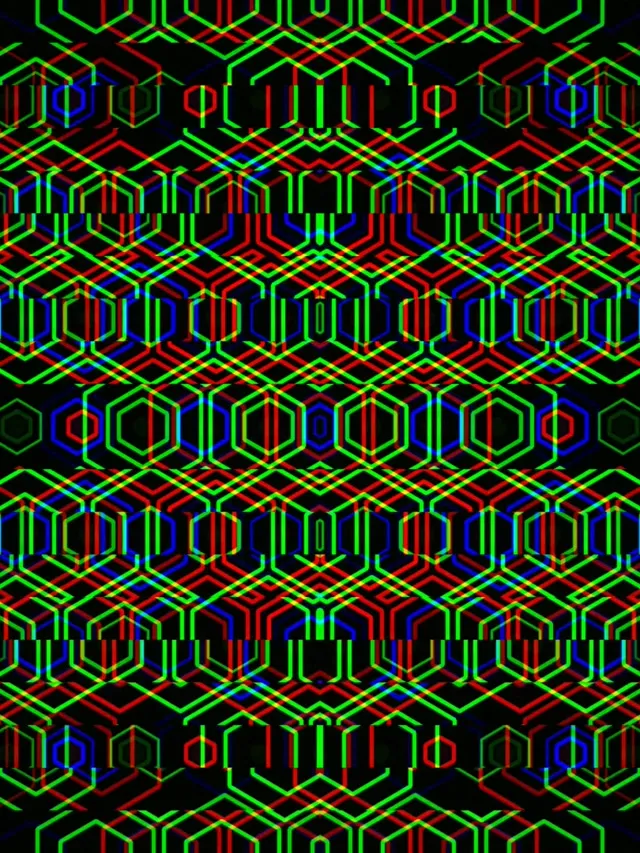 3:4 iPad Portrait | Neon hexagon matrix 60fps screensaver VJ loop