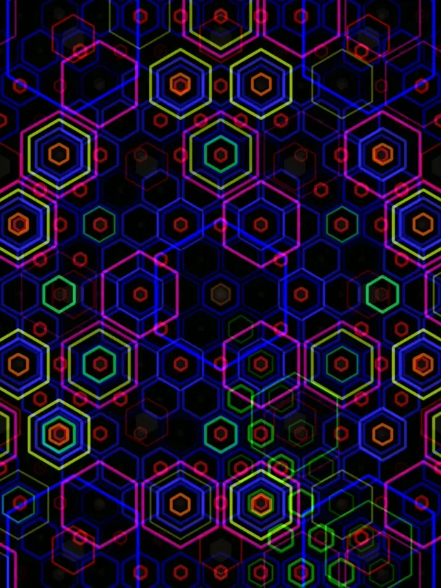 3:4 iPad Portrait | Neon Hexagon Network 60fps VJ Live Wallpaper