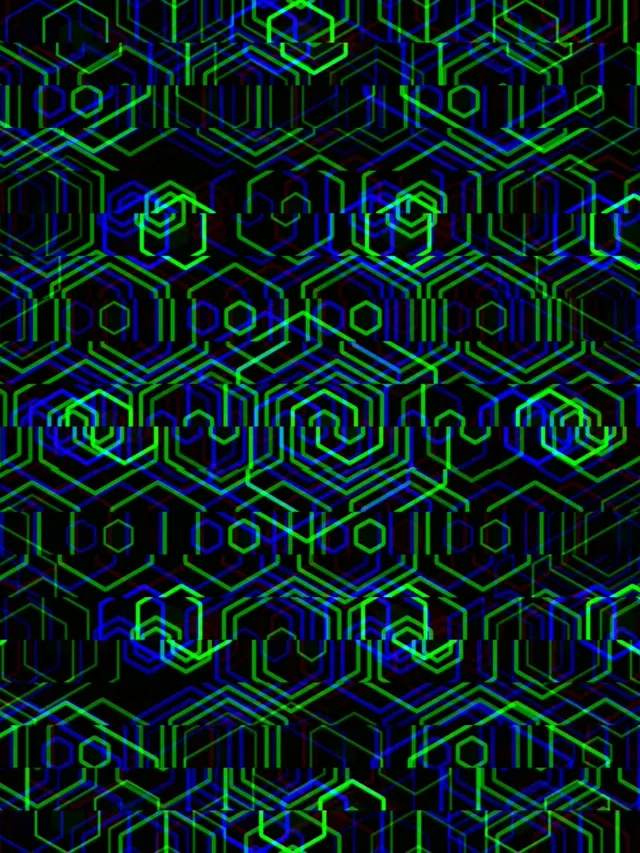 3:4 iPad Portrait neon hexagon pattern 60fps screensaver live wallpaper motion