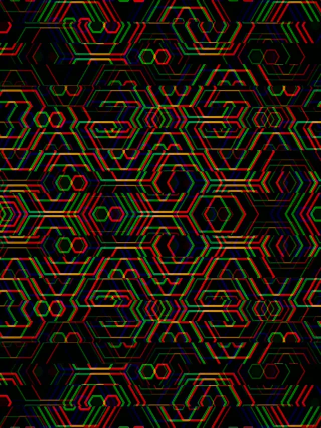 3:4 iPad Portrait | Neon Hexagon Tech 60fps Screensaver Motion Background