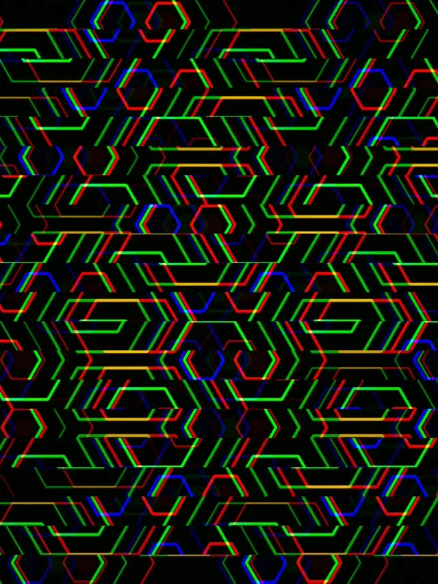 3:4 iPad Portrait | Neon hexagon tech pattern 60fps screensaver live bg