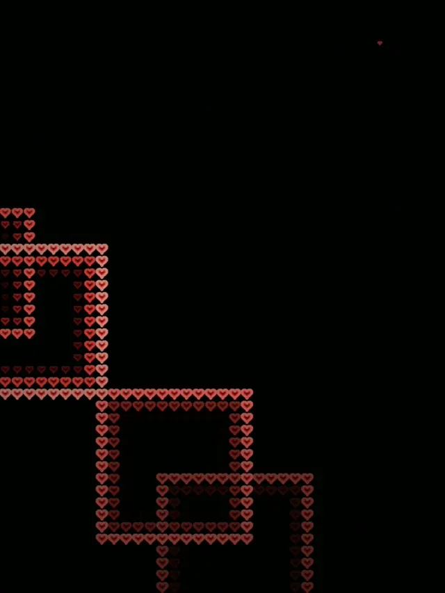 3:4 iPad Portrait | Red Hearts Pixel Art 60fps Screensaver Live Wallpaper