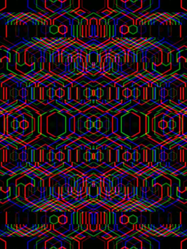 3:4 iPad Portrait | Vibrant hexagons 60fps screensaver VJ wallpaper