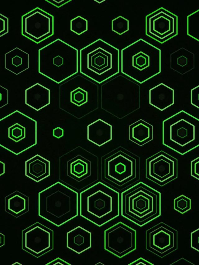 3:4 Portrait | Neon Green Hexagons 60fps Screensaver Live Wallpaper
