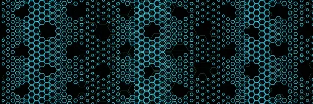 3:1 Triple Wide | 60fps Cyan Hexagon Mesh VJ Loop Screensaver | Neon Pattern